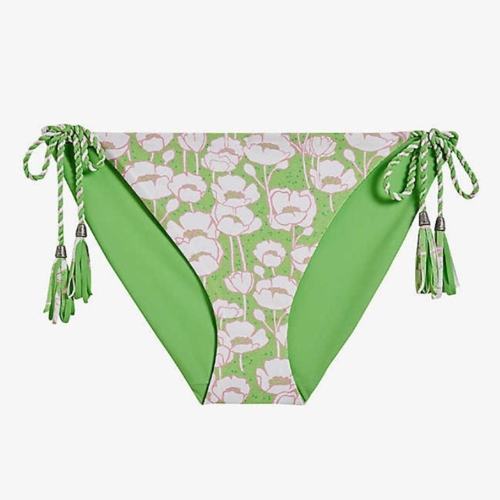 Reversible Poppy Print Bikini Bottom Green | Women Ted Baker Size NWT XL 12